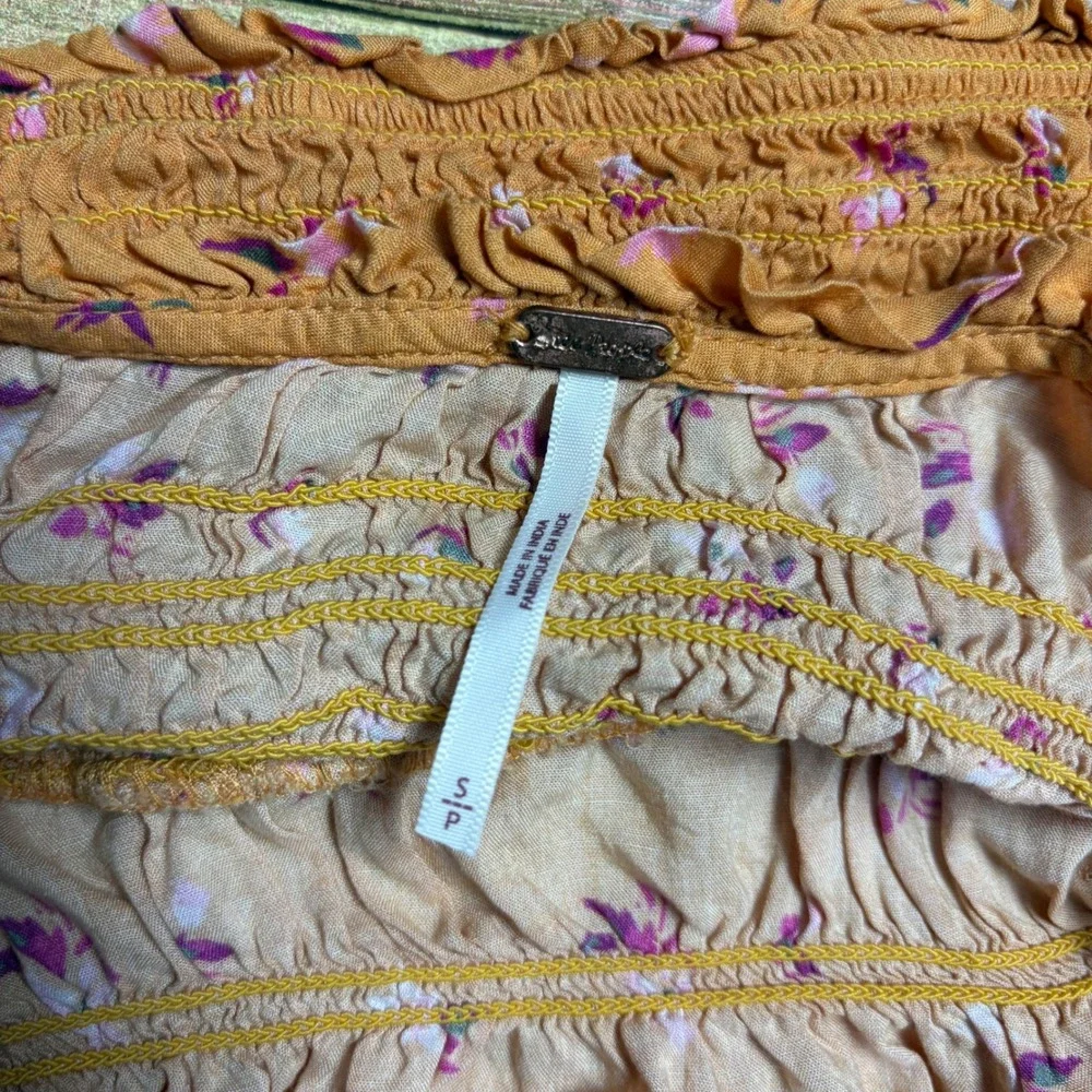 Free People Crop Tie Strap Tank Top Orange Size Small